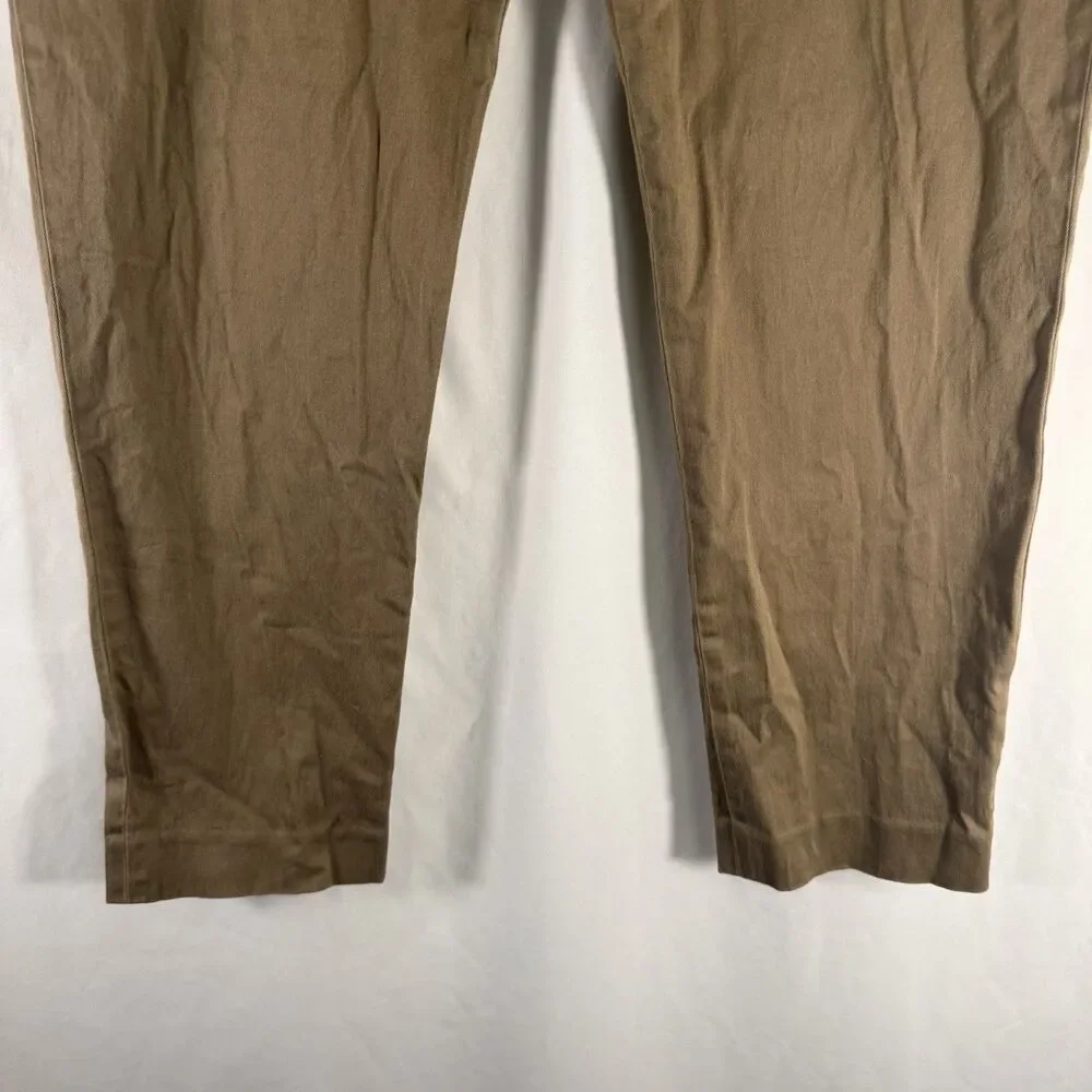 J. Crew Bowery Pants Men's 38x32 Khaki Stretch Flat Front Slash Pockets Slim